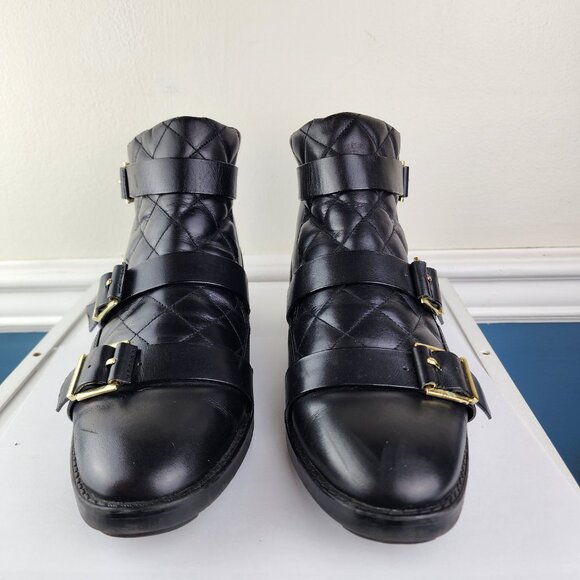 Zara Woman Chelsea Black Ankle Quilted Booties Size 38 - Picture 2 of 10